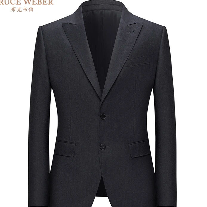 （dy005）半麻衬高能感伊尔鲁斯枪灰色戗驳领外套男士西服套装