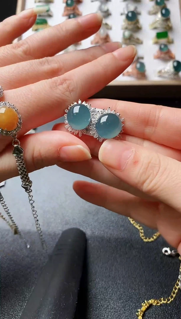 银S925镶嵌戒指翡翠予*11111111