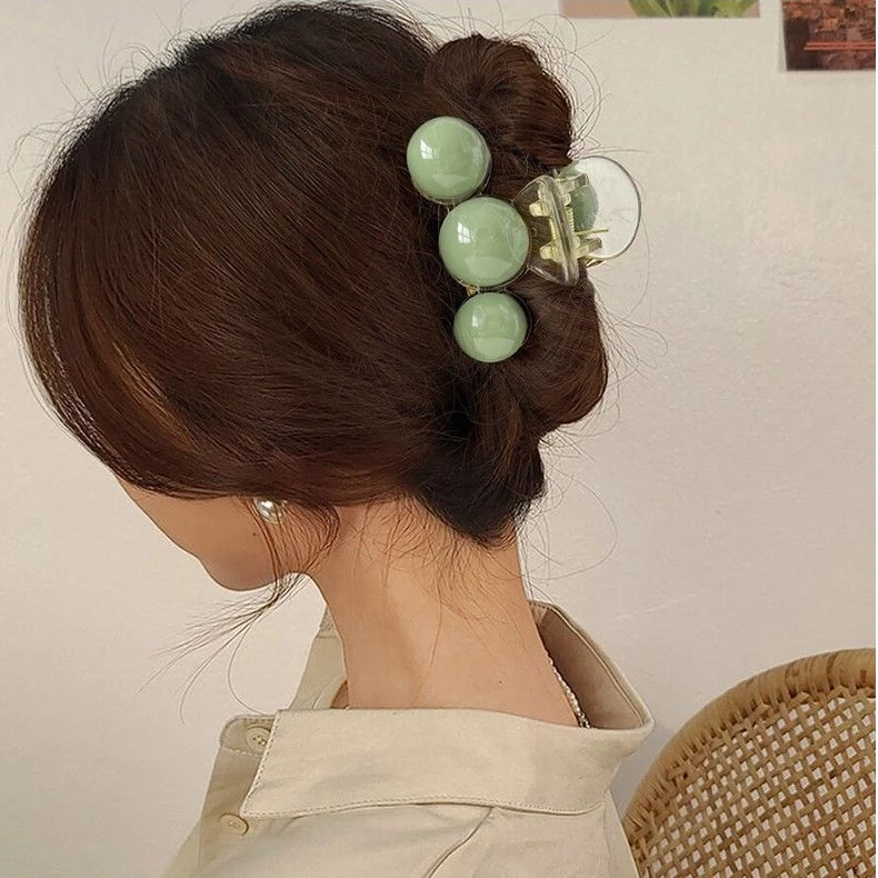 亚克力珍珠抓夹盘发气质鲨鱼夹高级感后脑勺发夹女神优雅