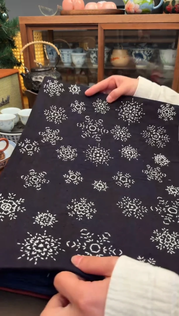 【闪购商品】织绣Cici手作刺子绣植物染茶席-277