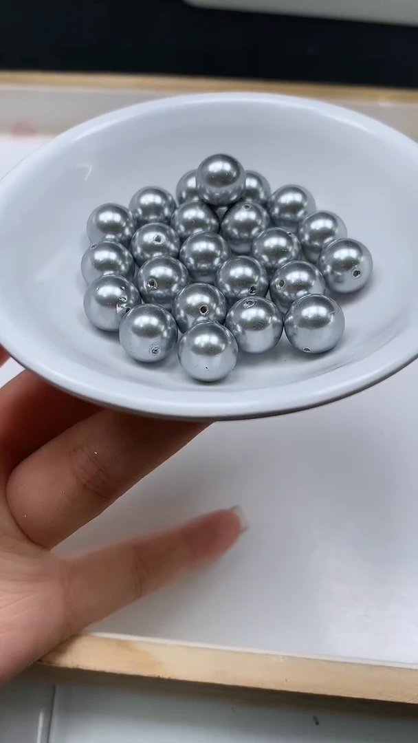 未镶嵌散珠拼合珍珠（马贝珠）B854 奶奶灰贝珠10mm10个6.8元