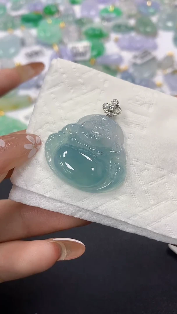 颈饰18K金镶嵌翡翠a货假一赔三支持复检百元上9元证书费自理