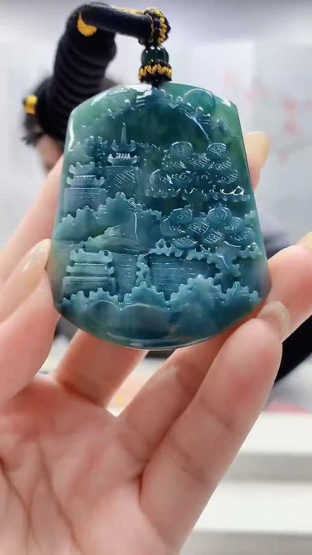 未镶嵌定制翡翠5060lr-毛货挂件54