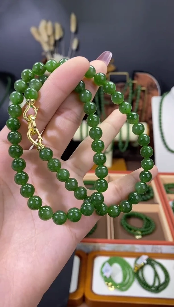 【闪购商品】和田玉（碧玉）颈饰未镶嵌8微矿锁骨链