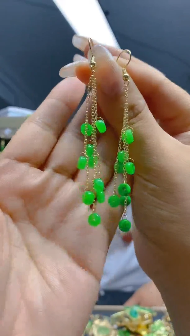 翡翠合金耳饰0176翡翠耳钩