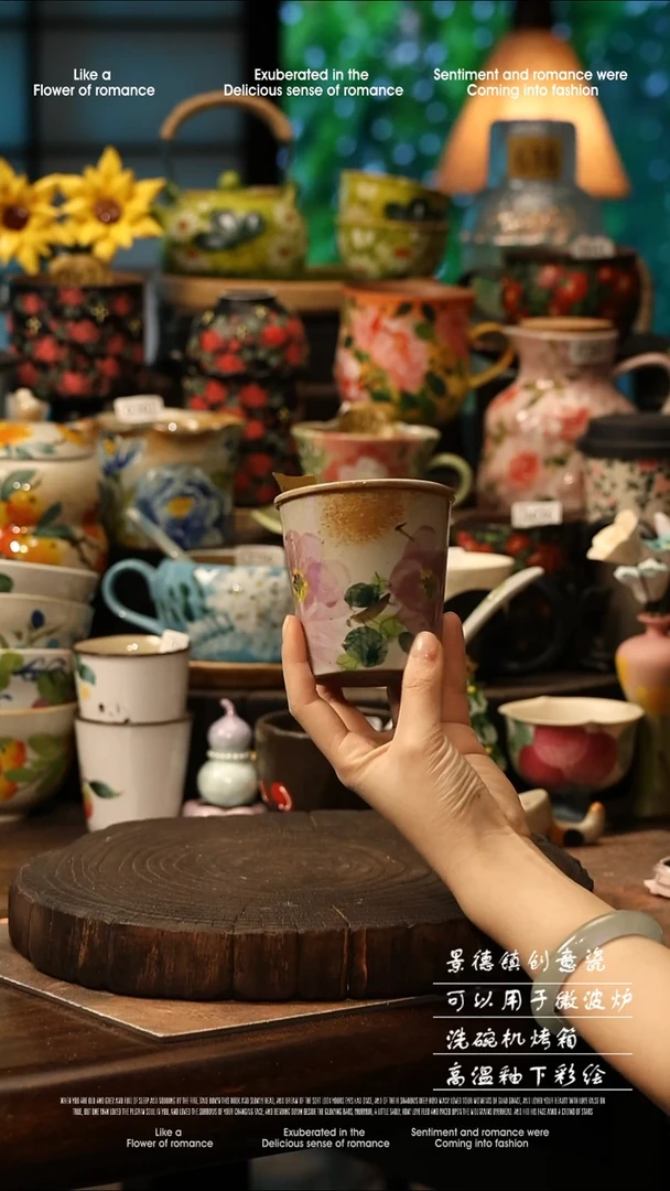 陶瓷景德镇高温釉下彩手工手绘款式@A0891@