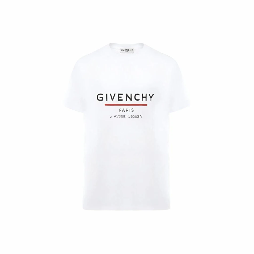 【香港直邮】GIVENCHY纪梵希 logo印花宽松圆领T恤男款白色BM70U2