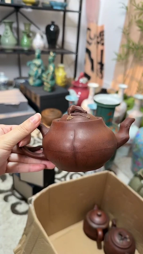 茶壶紫砂老紫泥梅枝567壶