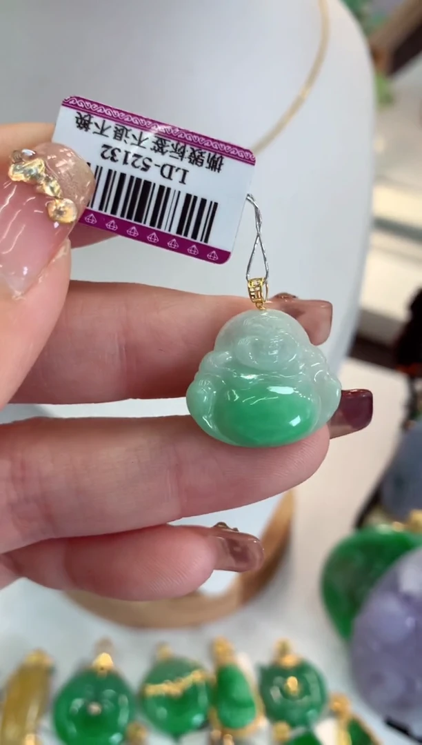 【闪购商品】翡翠吊坠(不含链)18K金镶嵌挂件