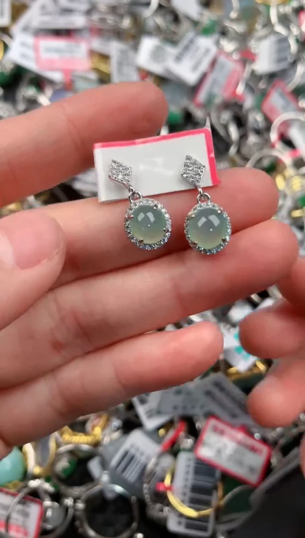 银S925镶嵌戒指翡翠222---9