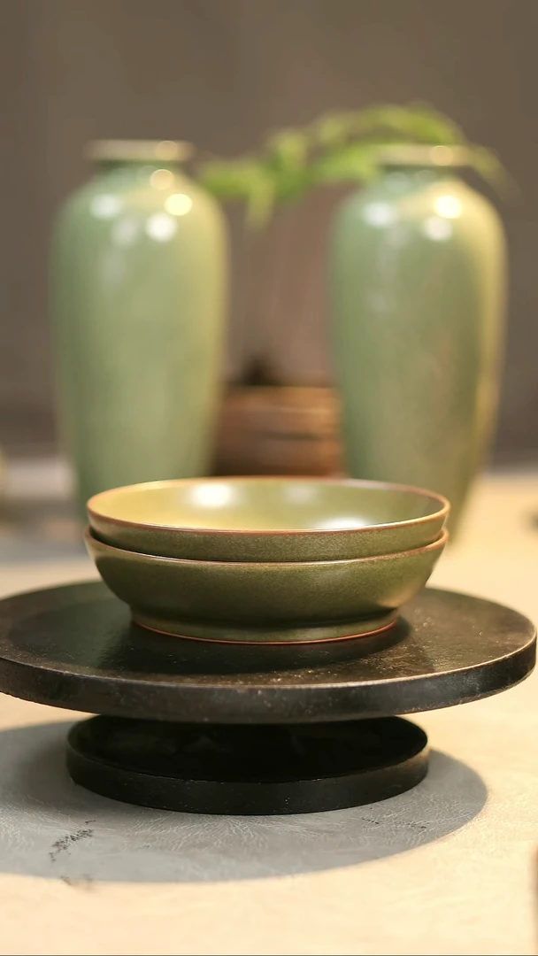 壶承瓷原产地原矿釉小圆洗一对 简包