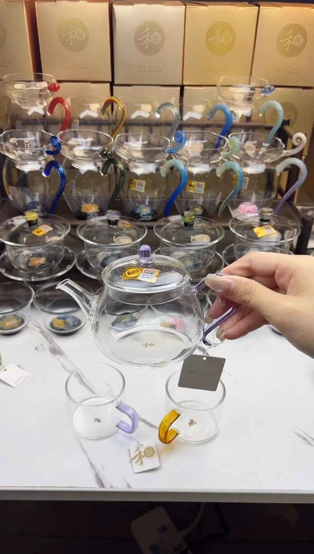 手工艺品玻璃念*妨禾器 青莲壶浅紫