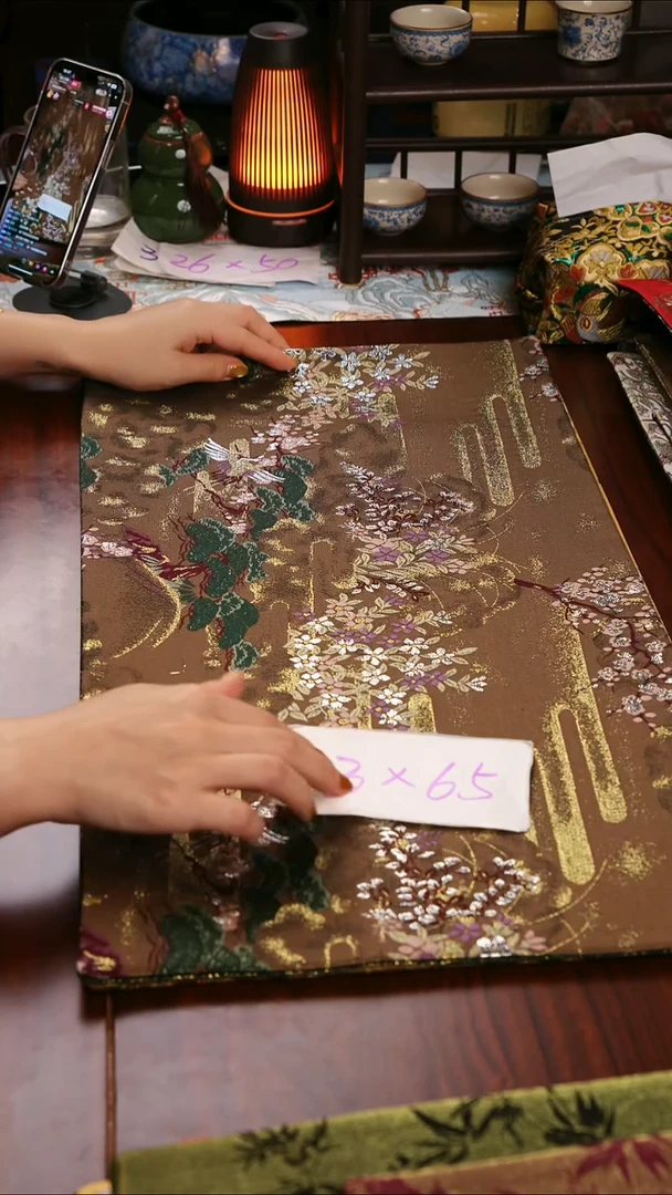 【福利西阵织世外桃源双面】中国风干泡织锦茶席33*65