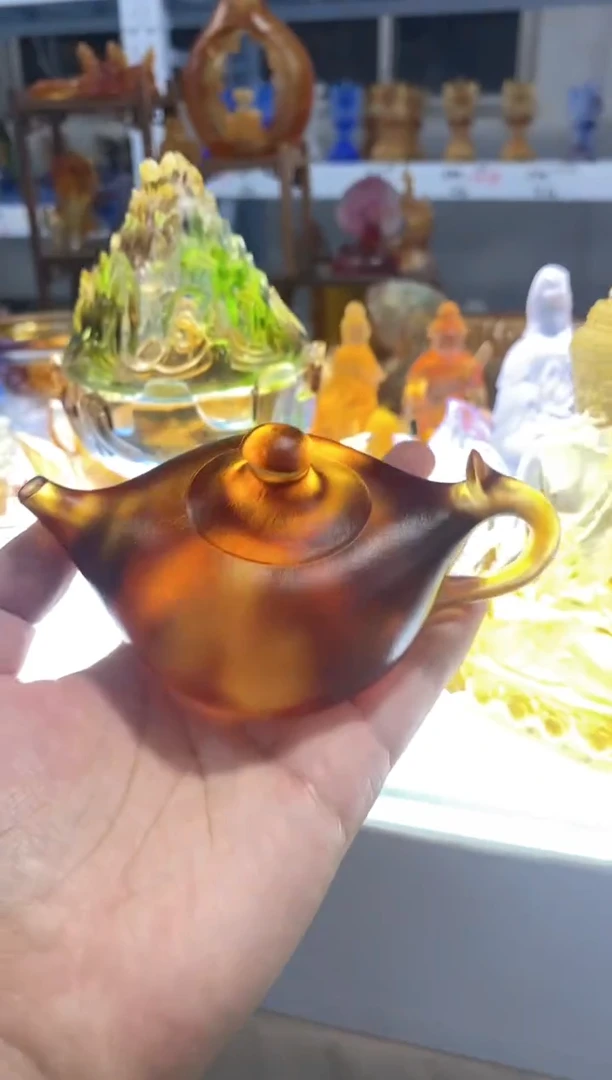 手工艺品琉璃把把壶完品 古法琉璃 介意勿拍 不退不换
