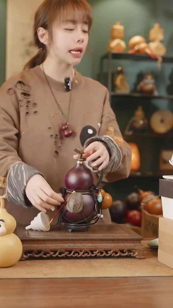 【闪购商品】105号精品天然大漆工艺防渗内胆酒葫芦~