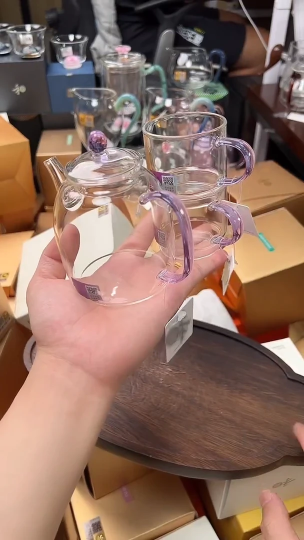 @@禾器晶彩宴辰壶浅紫色+逸杯紫2只