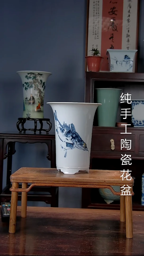 景德镇手工陶瓷花盆