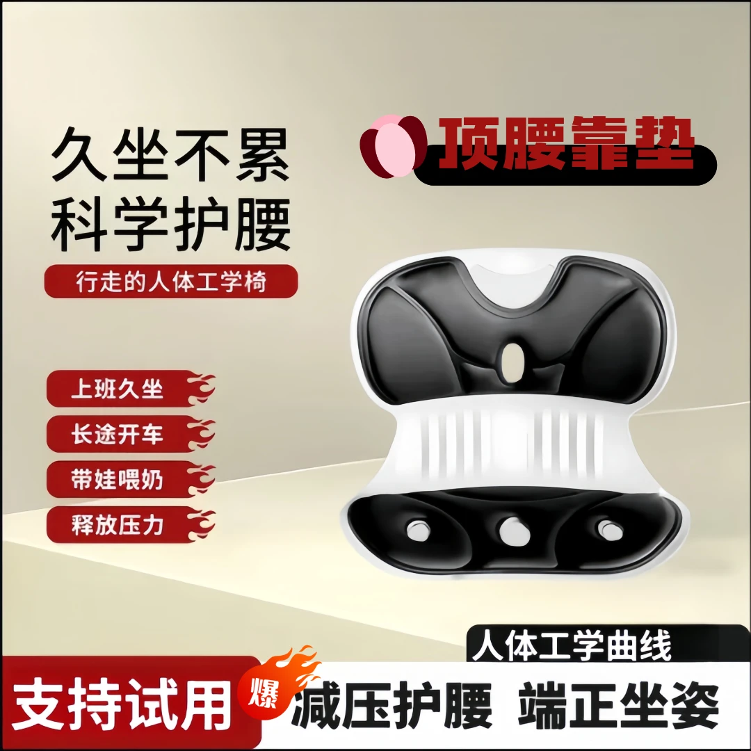 TBK护腰坐垫人体工学坐姿椅座椅脊椎腰托靠垫一体办公室久坐不累