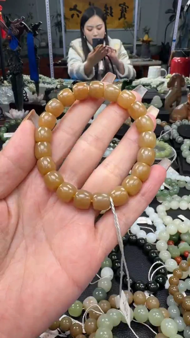 未镶嵌手串和田玉新疆且末金山黄金糖卡10