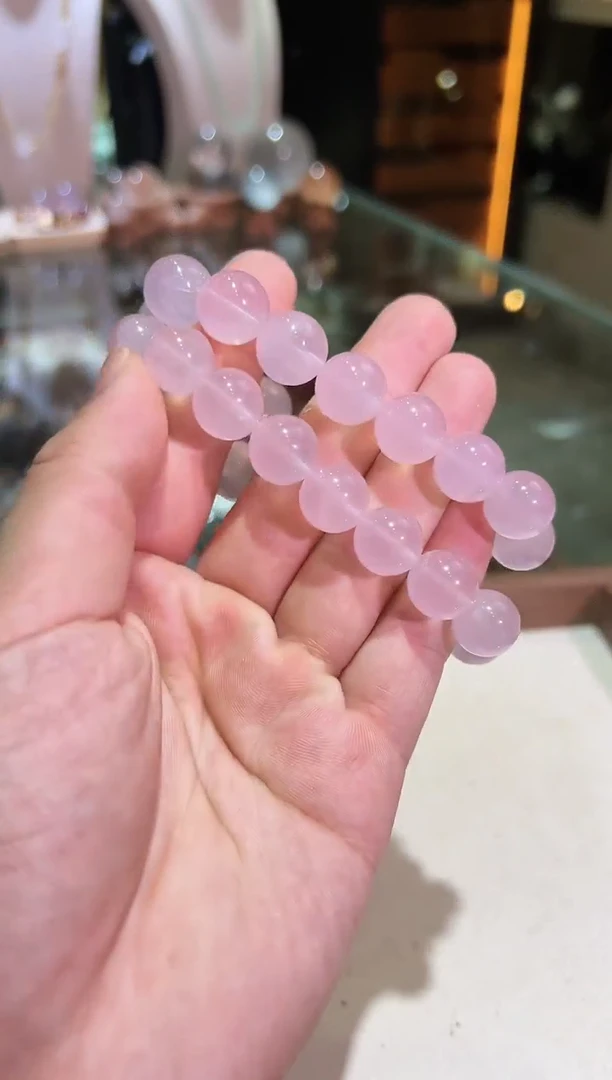 芙蓉石手链未镶嵌13mm+星光马粉（多样性发一）
