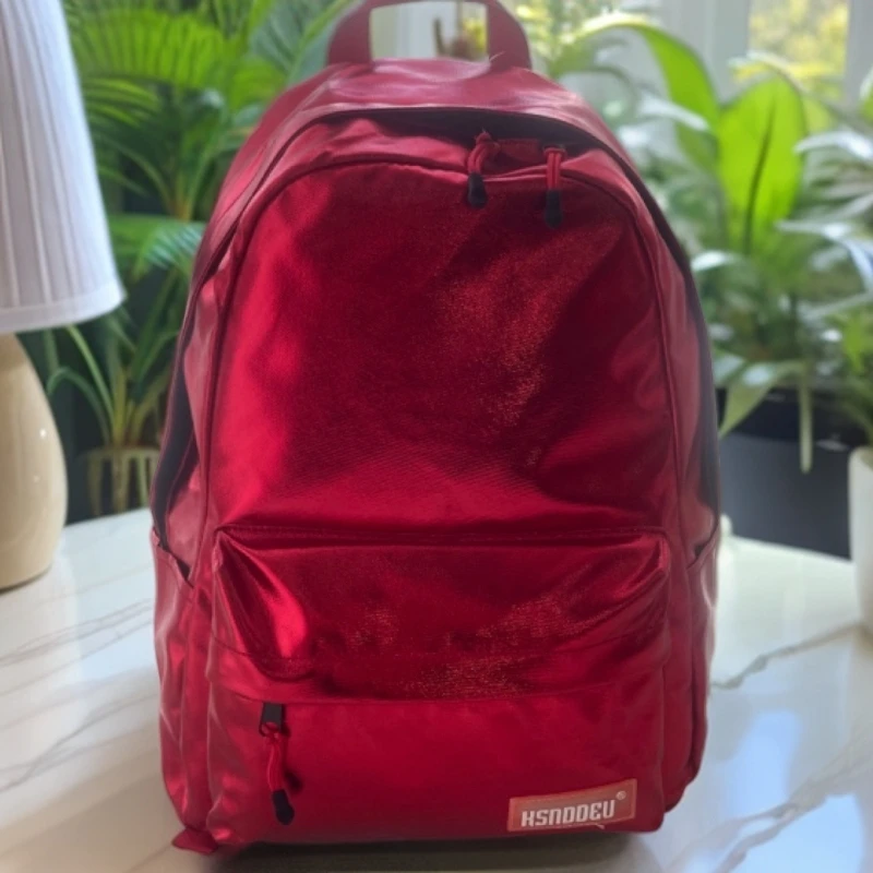 欧美双肩包学生红色潮流