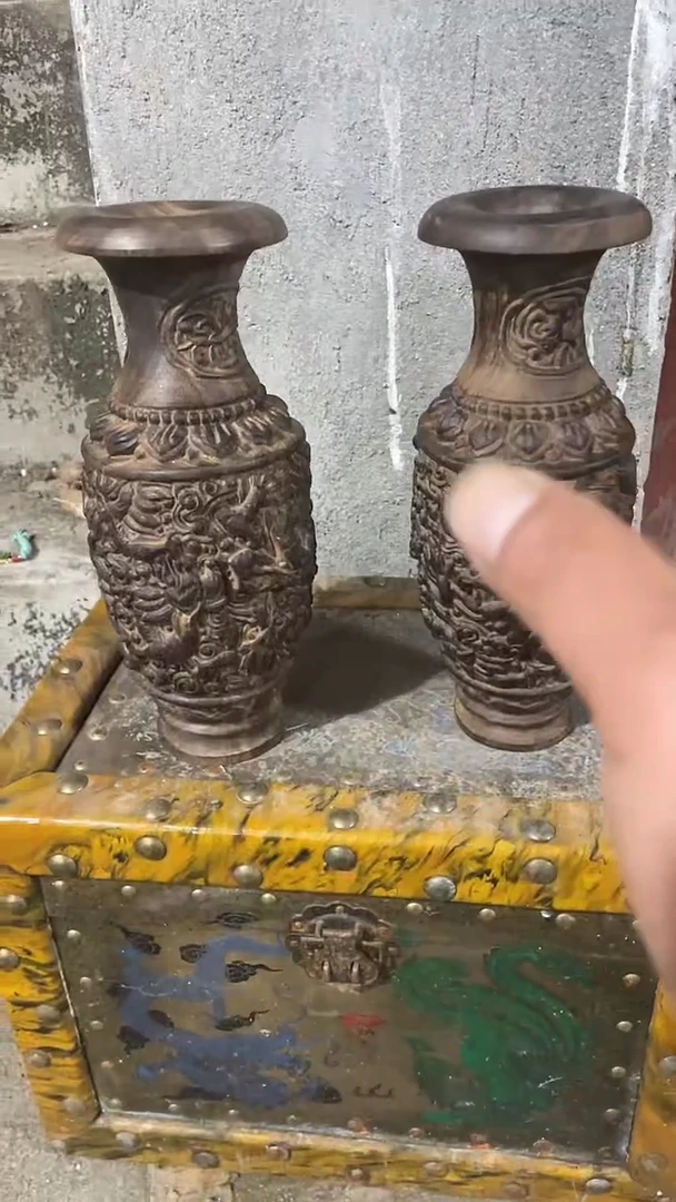 【闪购商品】木木雕新年快乐香木摆件
