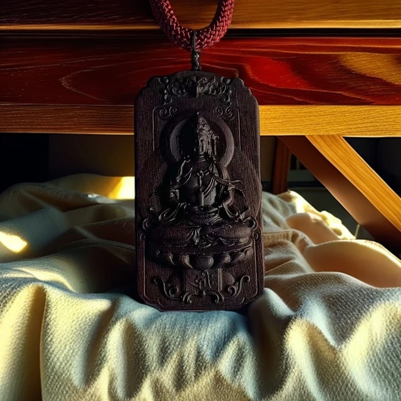 (德韵堂专属)沉香木吊坠坐观音挂件（多样性发其一）03045