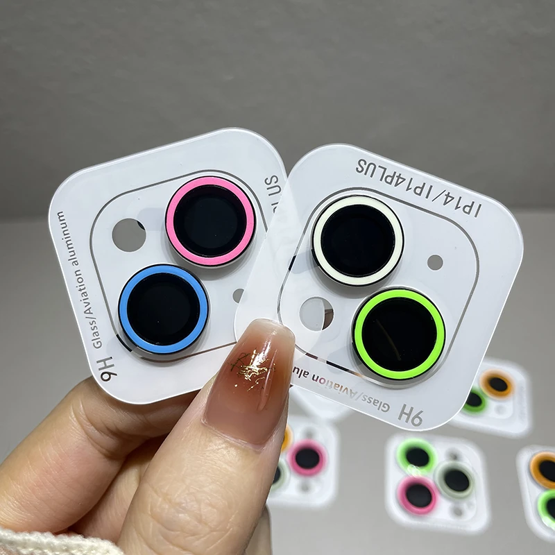 单个夜光多巴胺镜头膜彩色适用16/15/14/12/11镜头保护圈13女新款