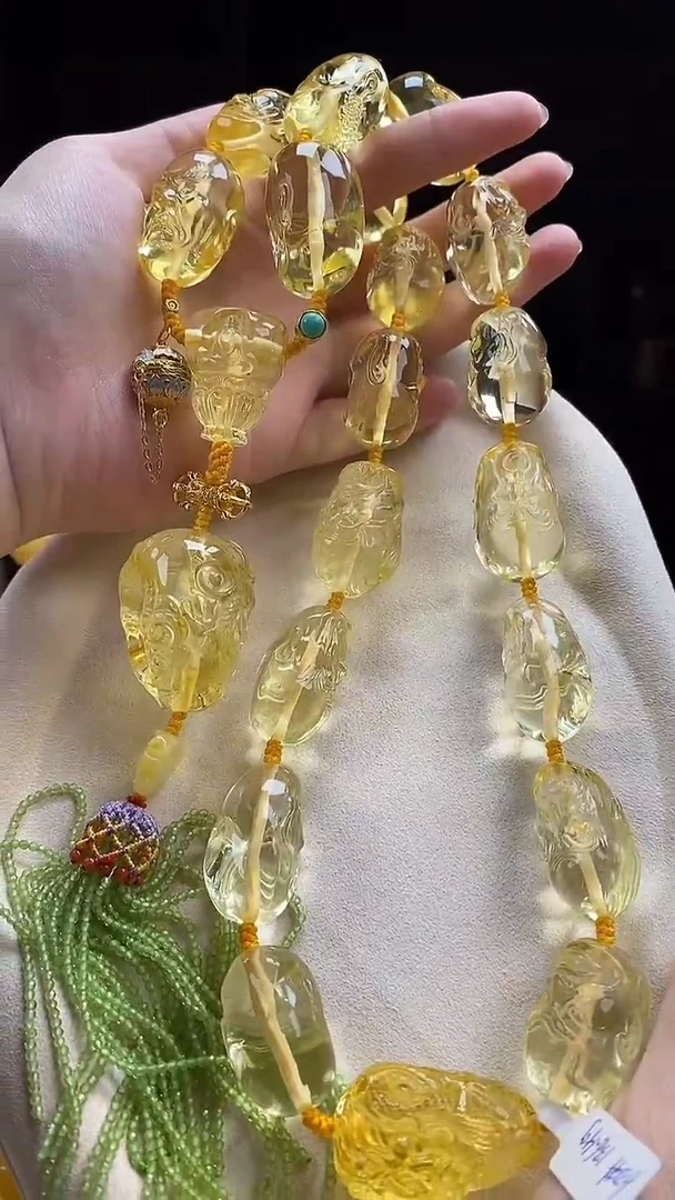 琥珀颈饰未镶嵌项链