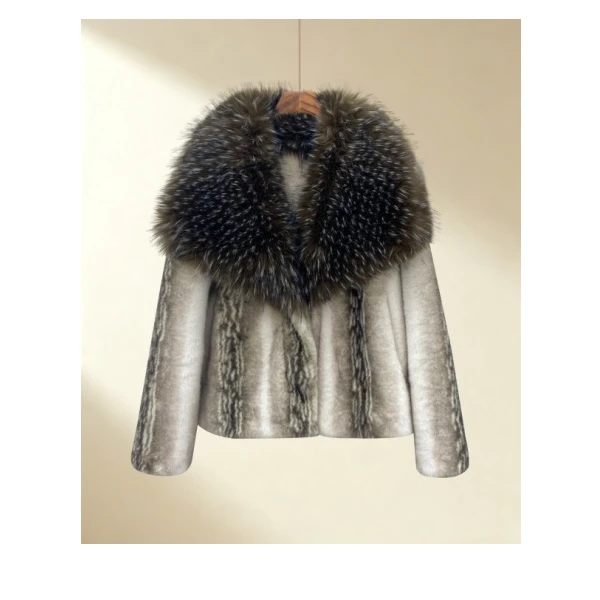 【精品妈妈】2025新款【雪貂冬狐】大毛领女装外套