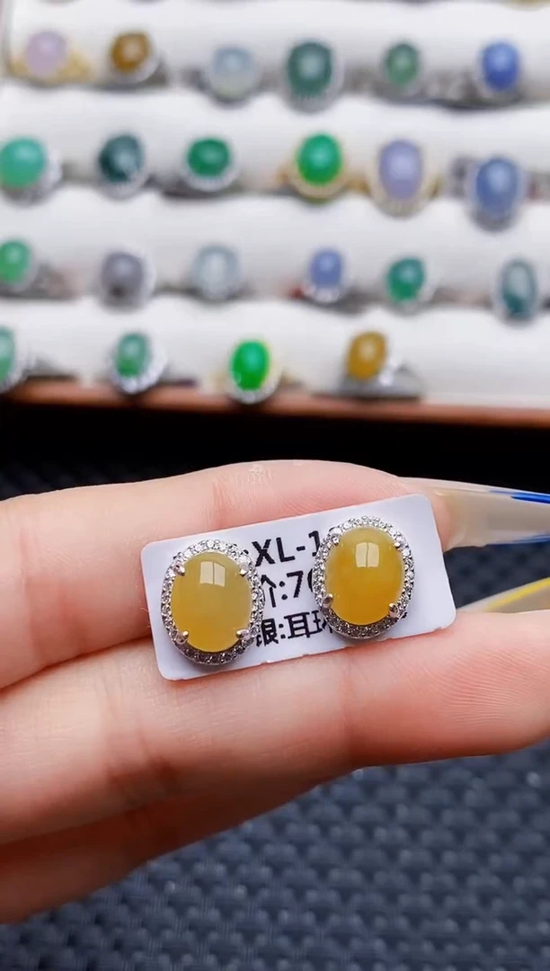 银S925镶嵌戒指翡翠0287