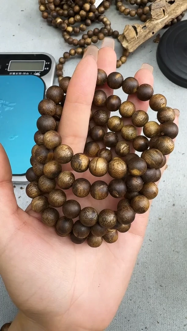 沉香手串1008张勺子圆珠单圈多样性发一