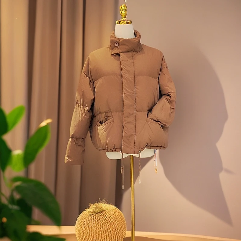 短款宽松立领简约女士插肩袖可爱风潮流百搭面包服