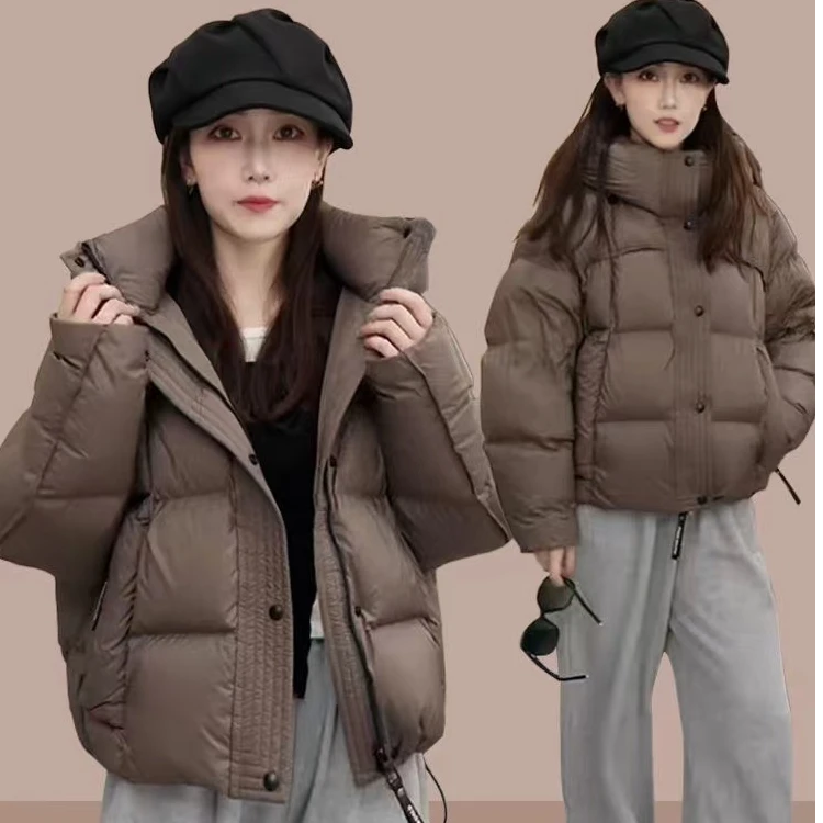 加厚棉服女2025冬季新款欧货保暖连帽短款面包服棉衣外套