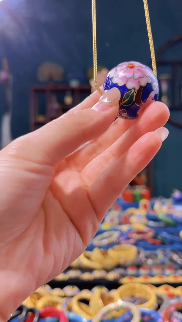 【闪购商品】景泰蓝3.0大珠子+蛇骨链 宝蓝色