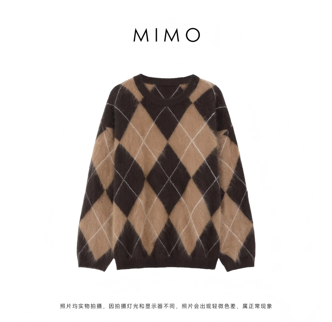 [MIMO] 超好看 山羊绒拉绒 菱格拉绒毛衣