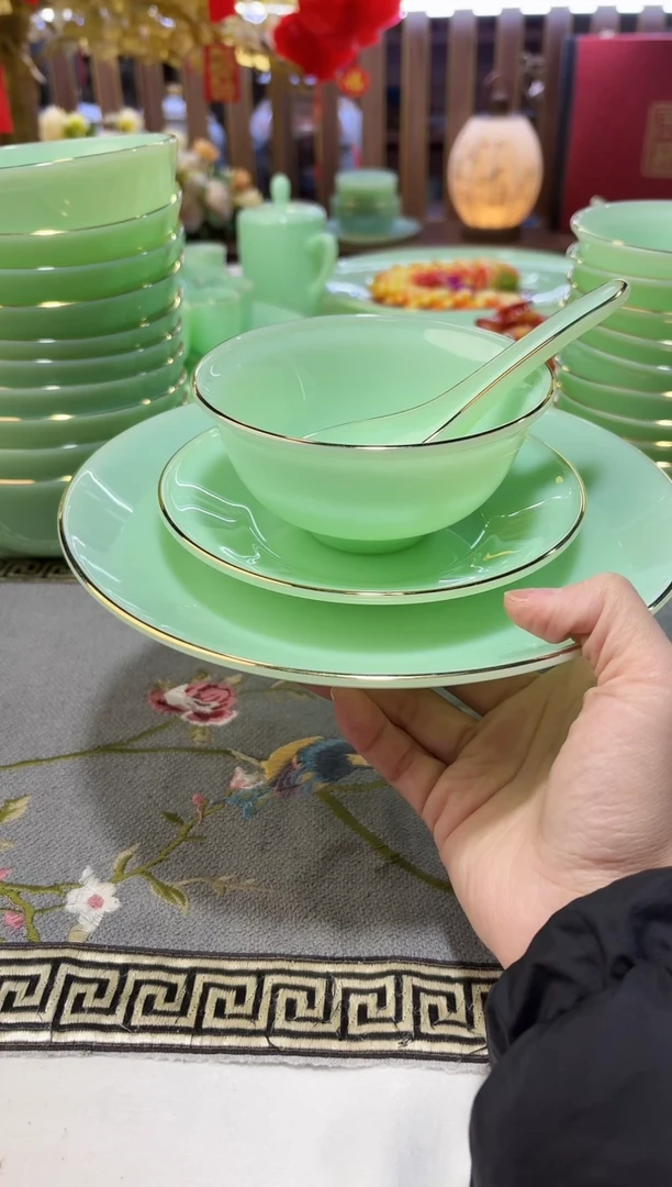 玉瓷盘碟碗勺四件套6套