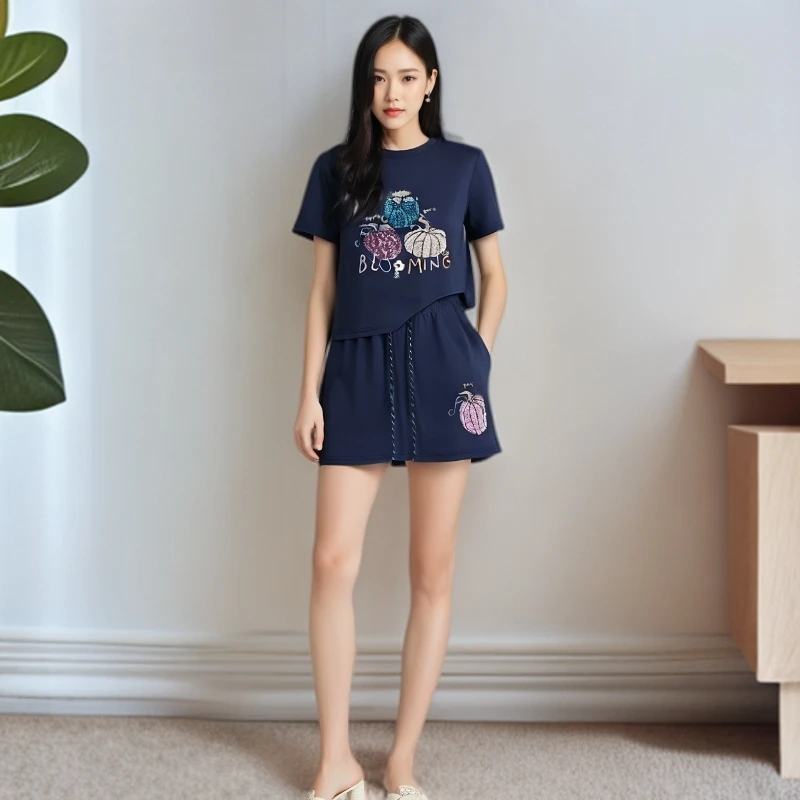 宽松版夏季T恤短裙休闲套装