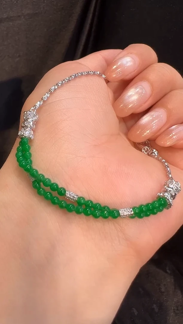 18K金镶嵌手链翡翠AL6手链