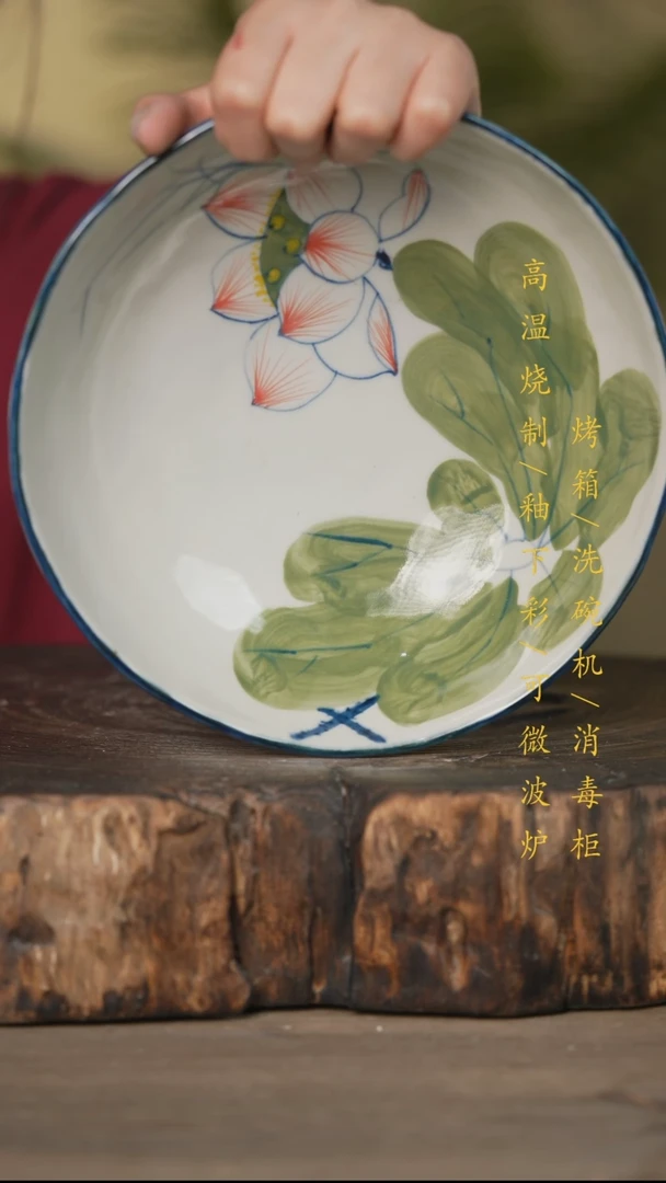 碗景德镇高温釉下彩可微波烤箱洗碗机