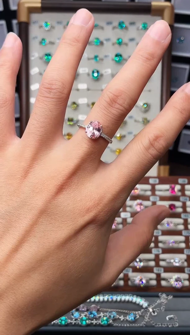 戒指彩色蓝宝石银S925镶嵌1888