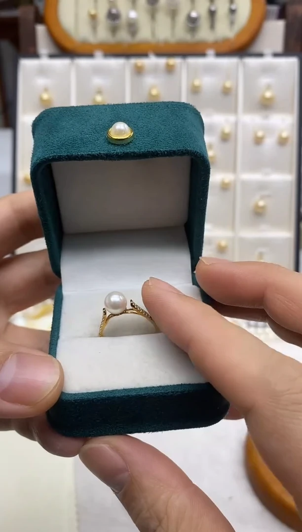【闪购商品】海水珍珠戒指18K金镶嵌珍珠戒指