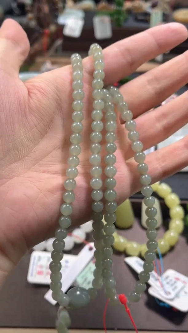 项链未镶嵌和田玉108卡6吐拉牧场 珠链9014719