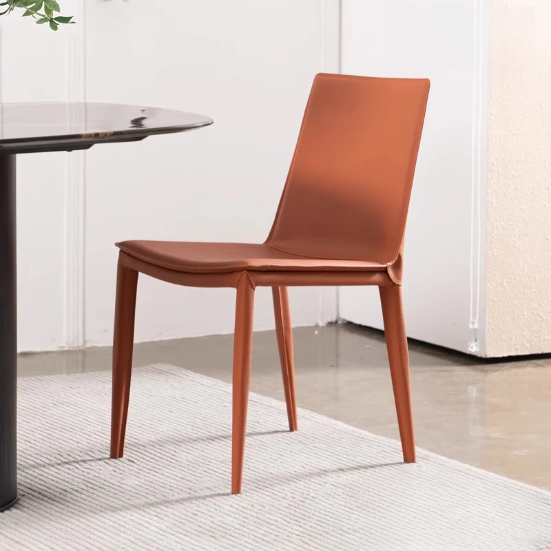 餐椅靠背椅家用餐厅椅休闲全包马鞍皮椅子客厅通用餐桌吃饭餐椅