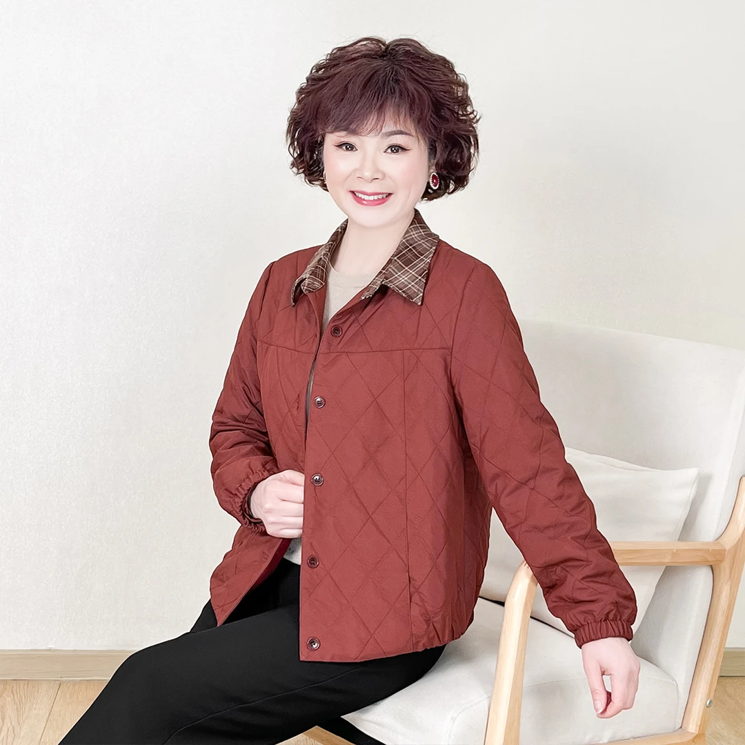 妈妈春装2025新款外套洋气中老年女春秋季夹克风衣大码长袖上衣
