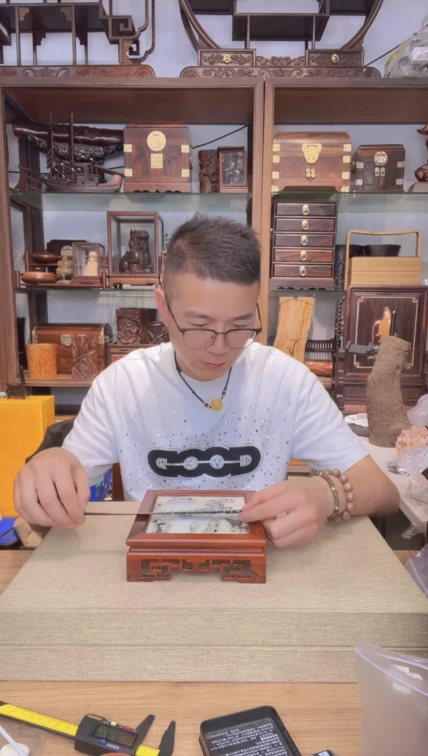 乌木类书架517微凹云石正方底座  瑕疵