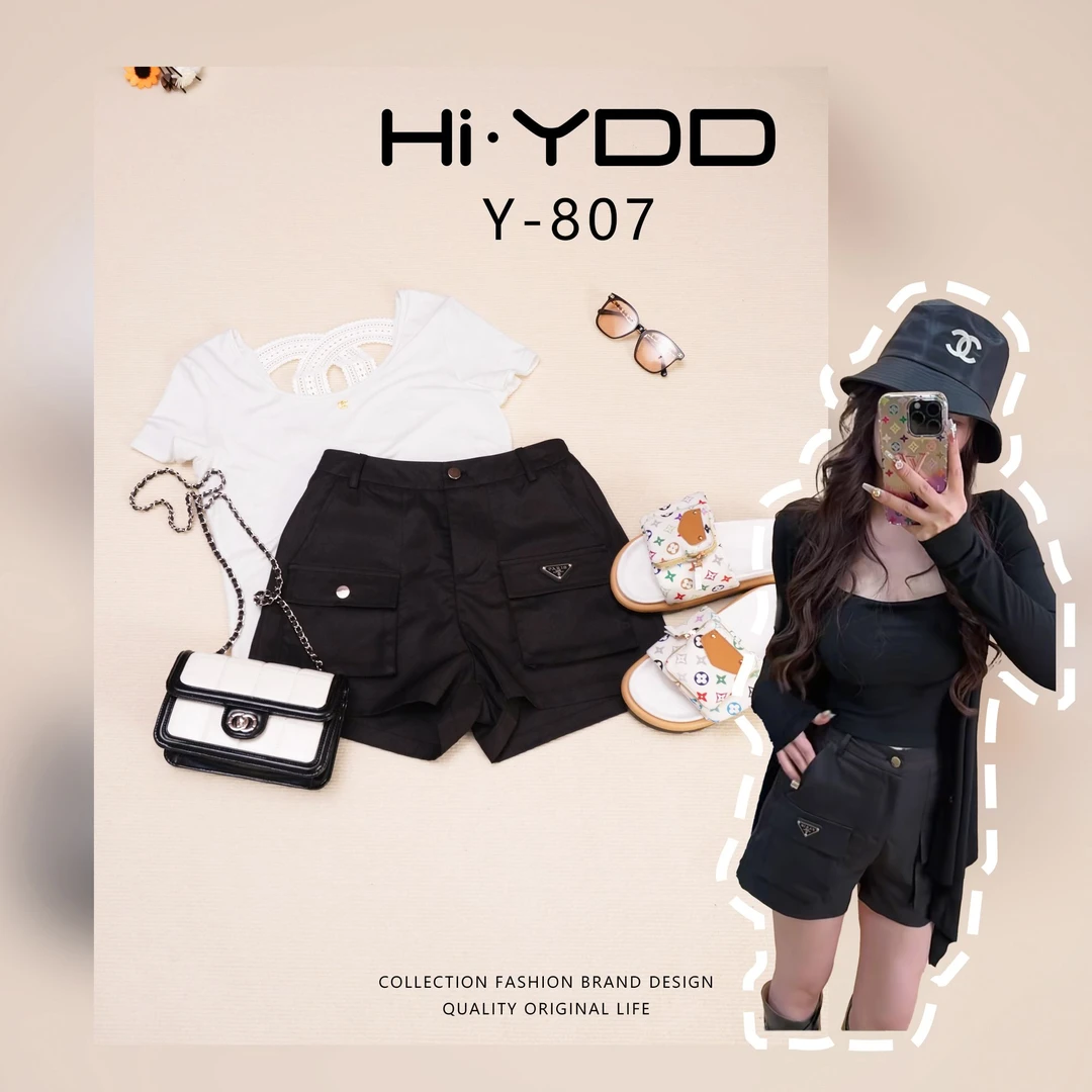 YDD•「Y-807」夏季新款经典基础百搭金属带口袋工装短裤AZ-9011