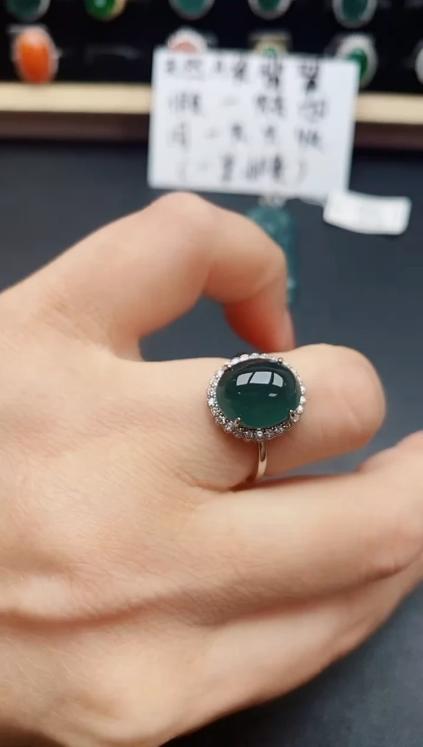 翡翠戒指银S925镶嵌321321
