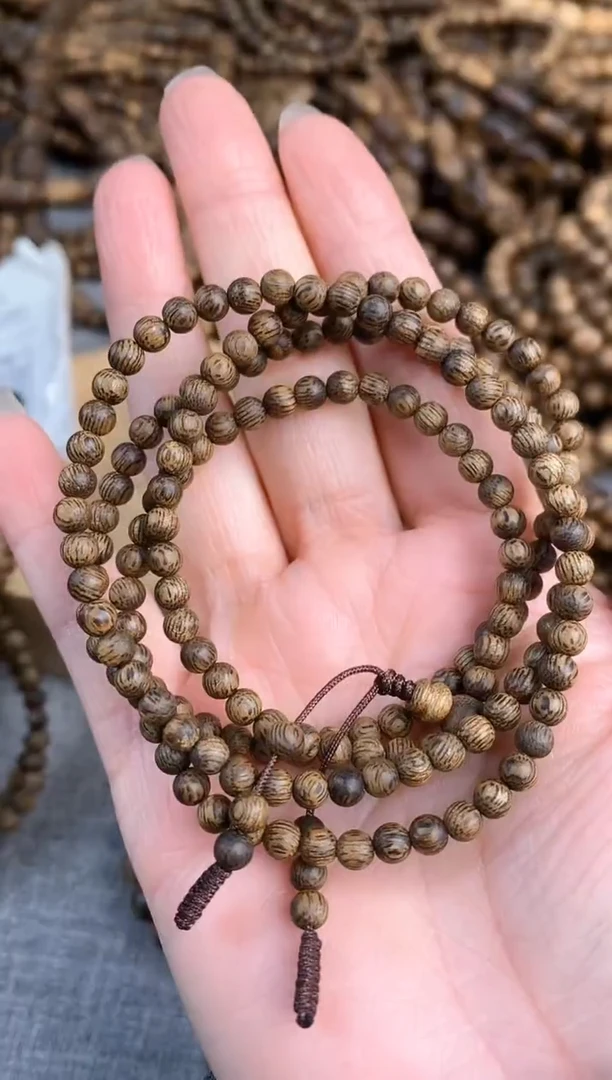 手串沉香惠东04圆珠多圈棋楠手串多样性发一