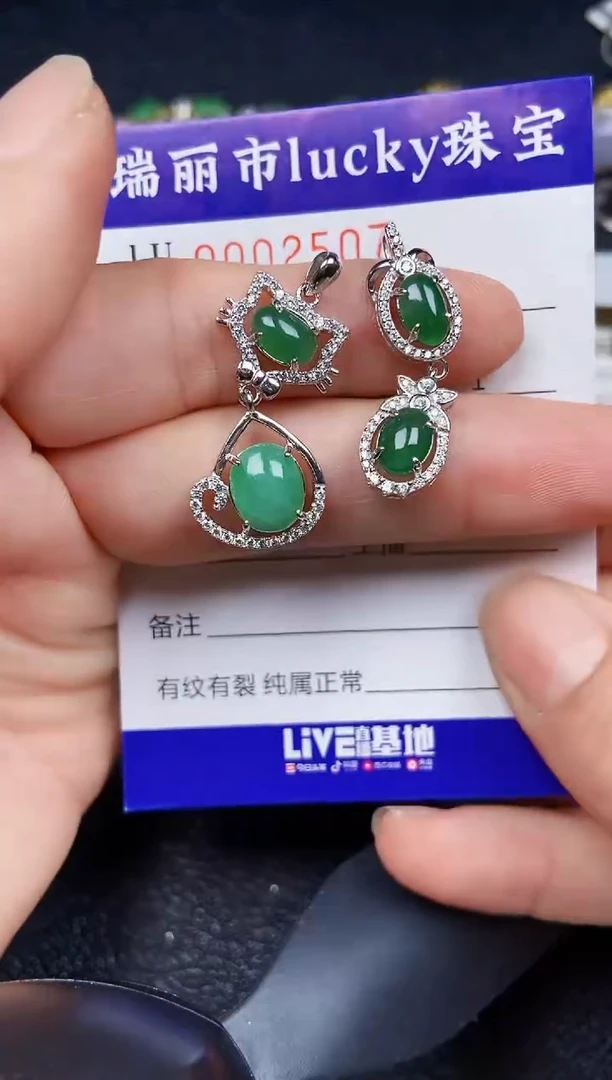 翡翠银S925镶嵌颈饰2507